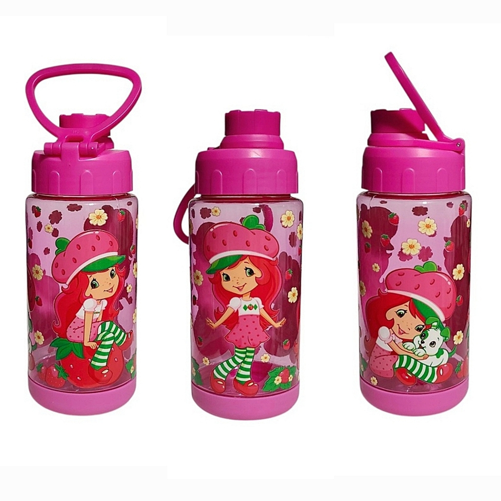 Strawberry Shortcake Girls Water Bottle 18oz With Portable Handle Pink